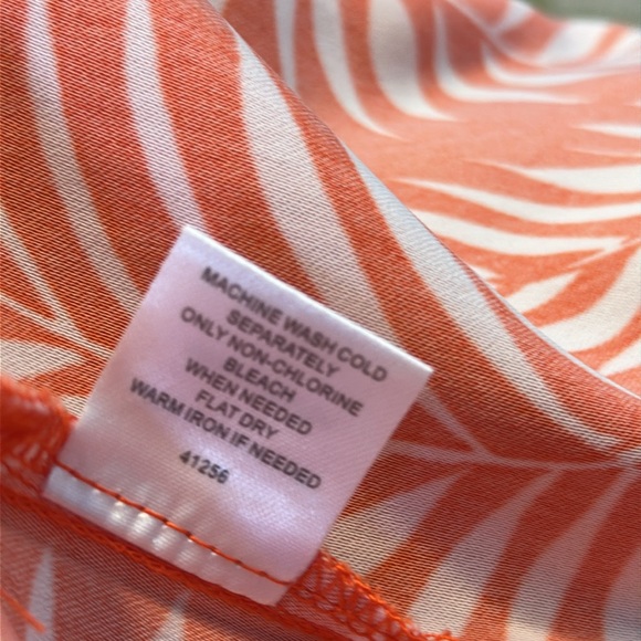 41 Hawthorn Orange and White Leaf Print Dress - Picture 9 of 9